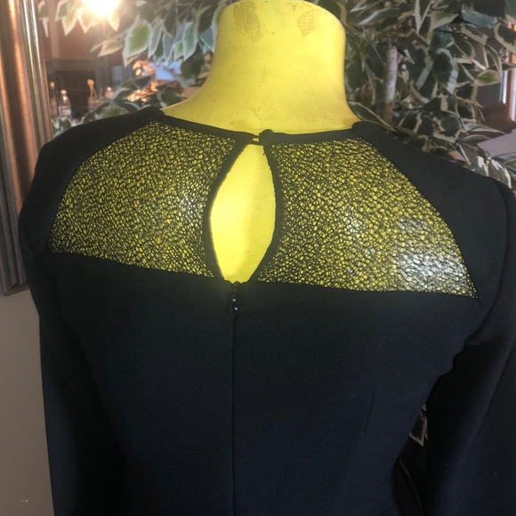 NICOLE MILLER Black dress with lace inserts NWT size 4 - Picture 5 of 5